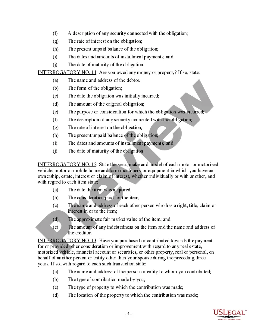 Get Discovery Interrogatories for Divorce Proceeding for either Plaintiff or Defendant Preview Discovery Interrogatories for Divorce Proceeding for either Plaintiff or Defendant
