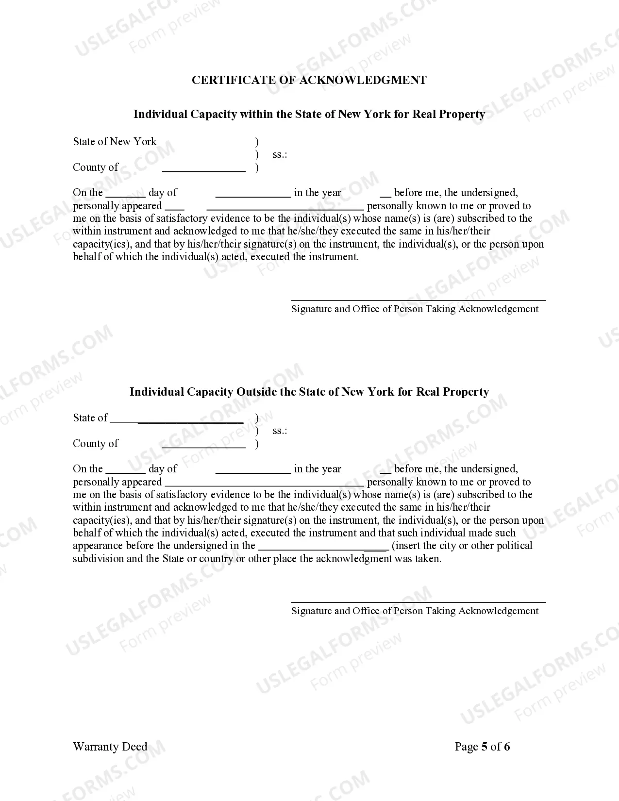 Preview Warranty Deed - Four Individuals to Five Individuals