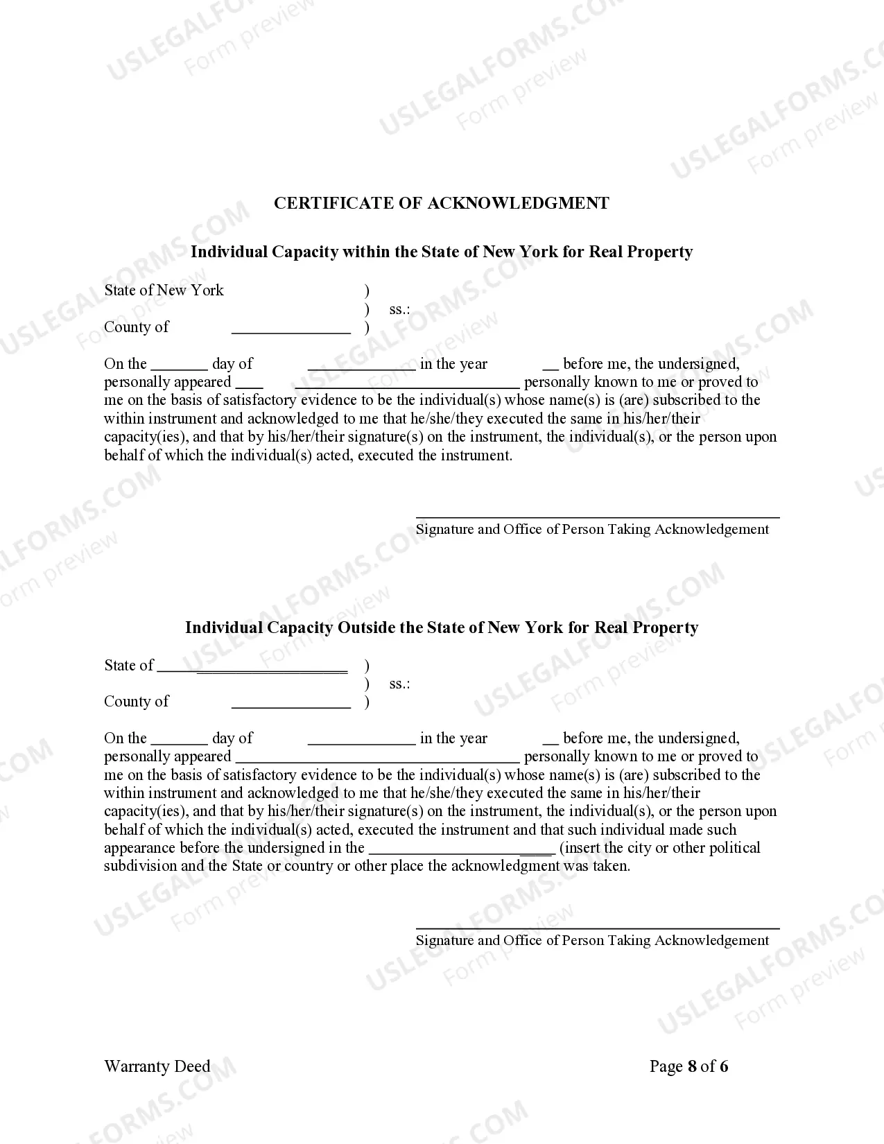 Preview Warranty Deed - Four Individuals to Five Individuals