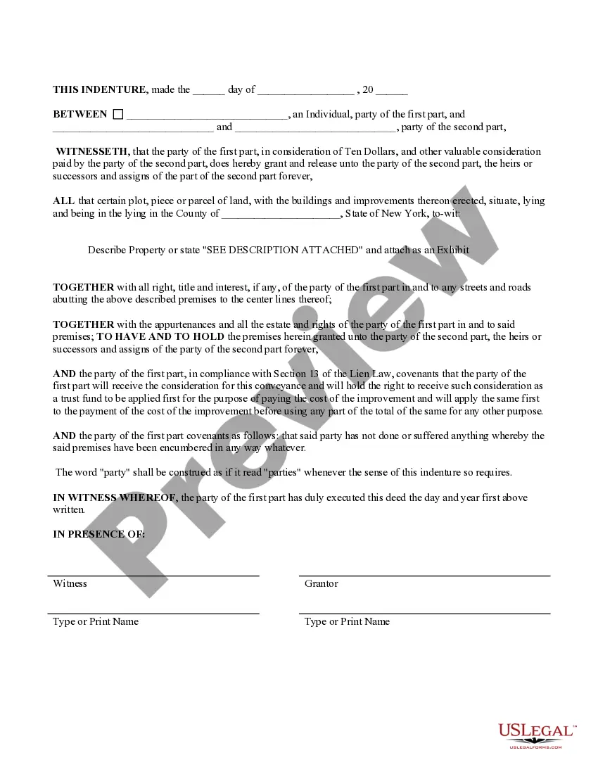 Get Bargain and Sale Deed Statutory Form C. With Covenant against Grantor - Individual Preview Bargain and Sale Deed Statutory Form C. With Covenant against Grantor - Individual
