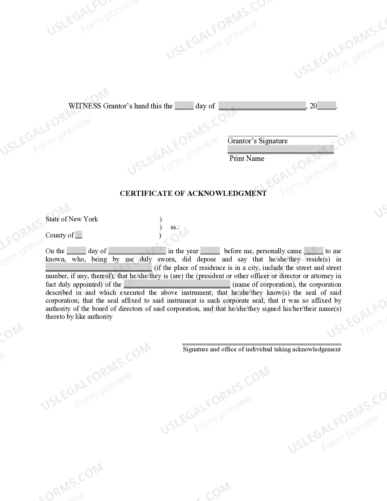 Preview Quitclaim Deed by Corporation