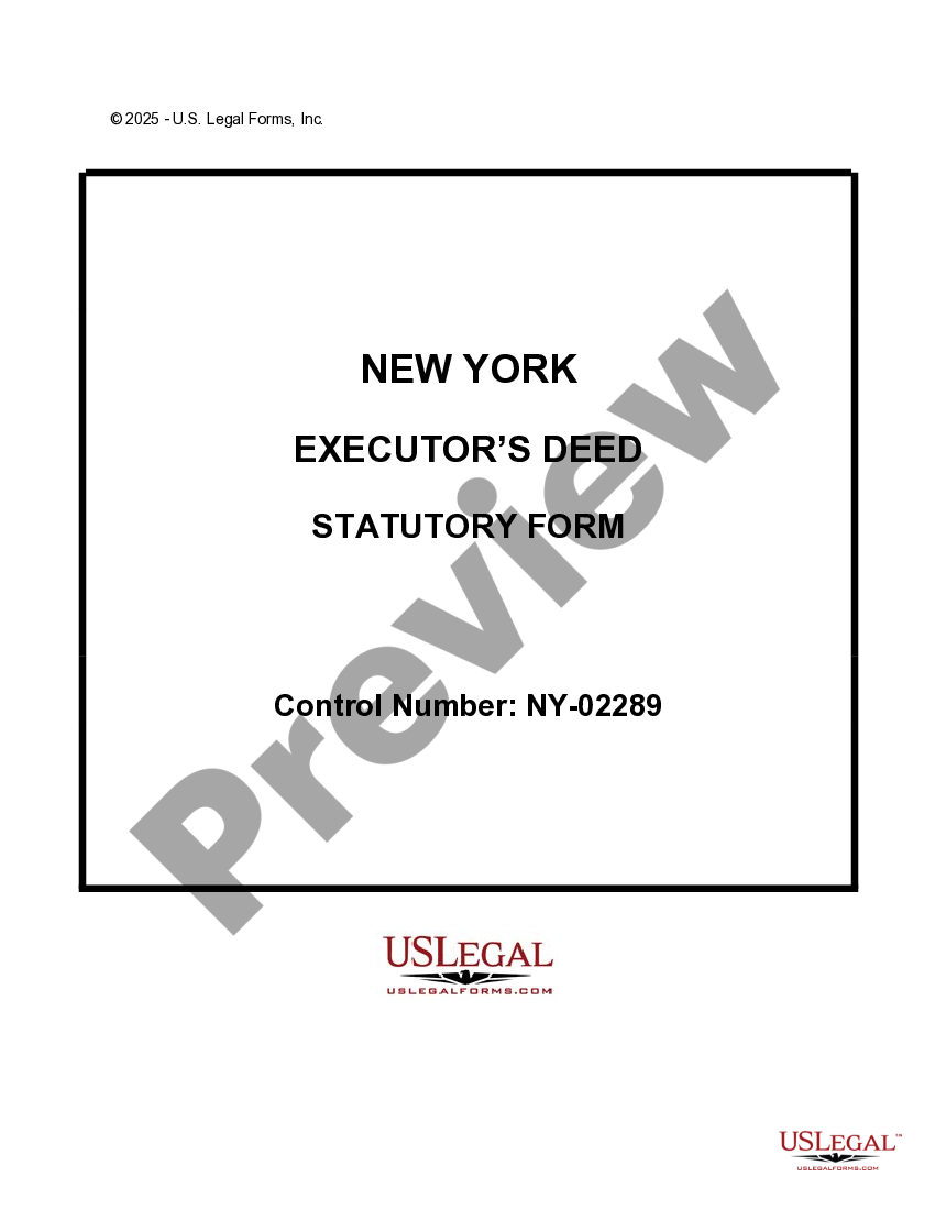 New York Executor's Deed Executor's Deed Ny US Legal Forms