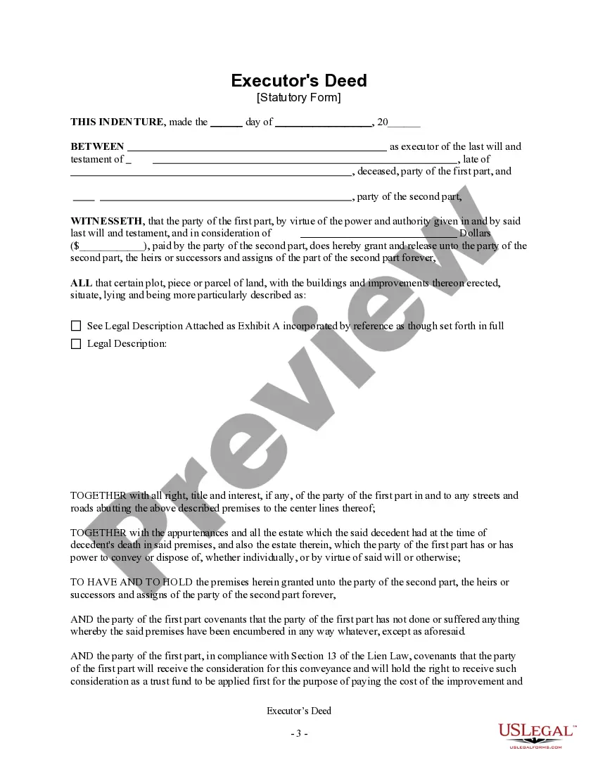 Preview Executor's Deed