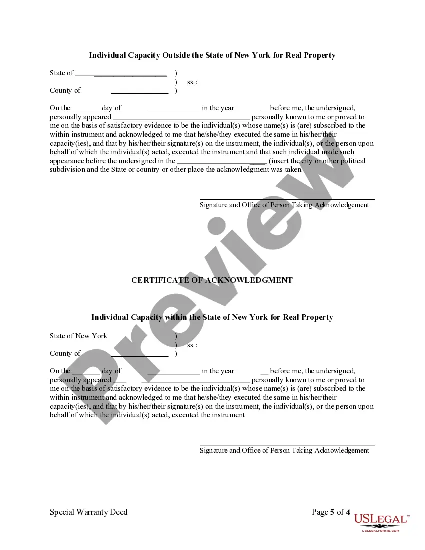 Preview Special Warranty Deed - Husband and Wife to Individual