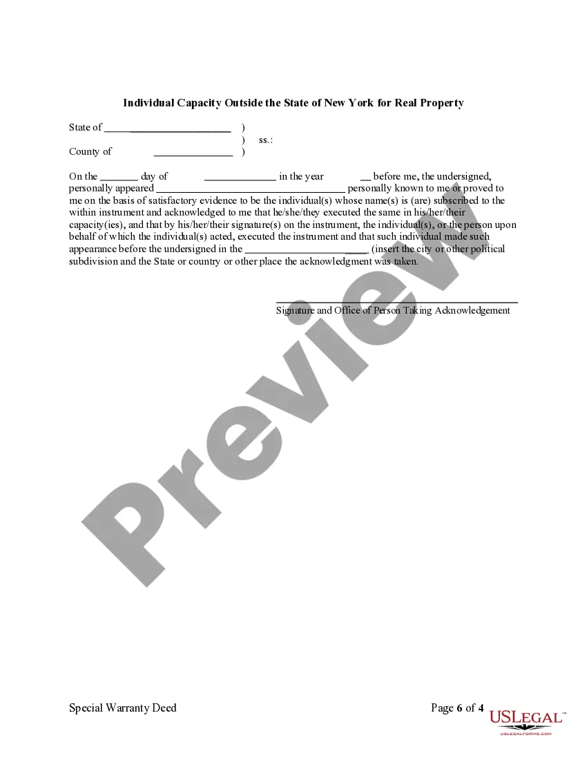 Preview Special Warranty Deed - Husband and Wife to Individual