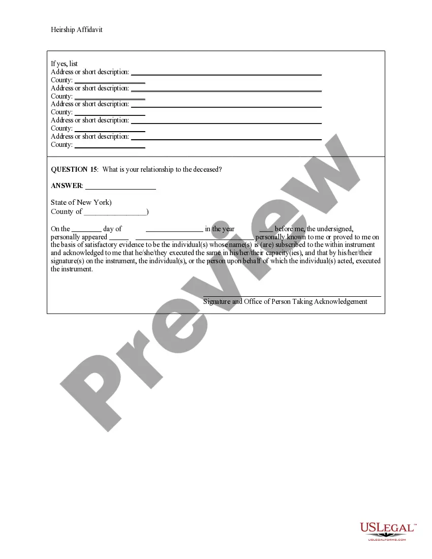 Get Heirship Affidavit - Descent Preview Heirship Affidavit - Descent
