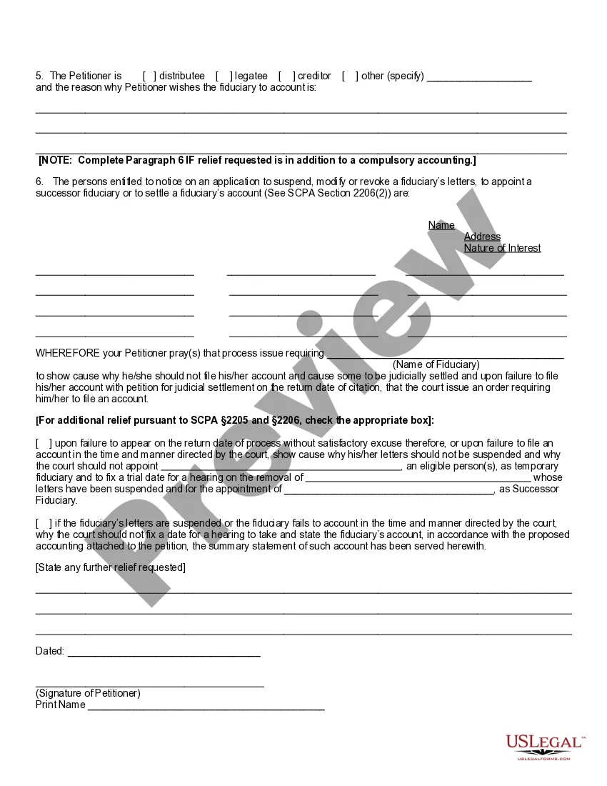 Preview Petition for a Compulsory Accounting and Related Relief