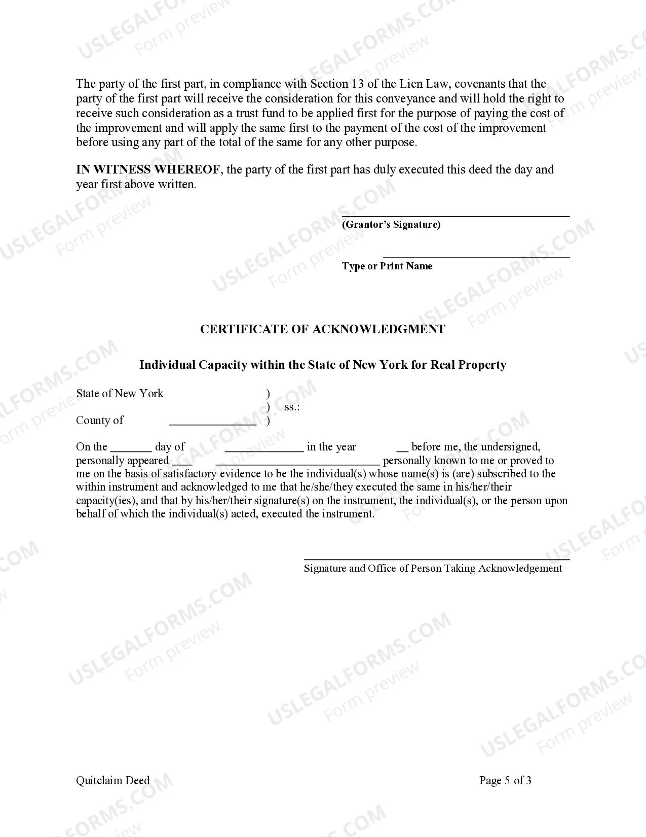 Preview Quitclaim Deed - Individual to Two Individuals