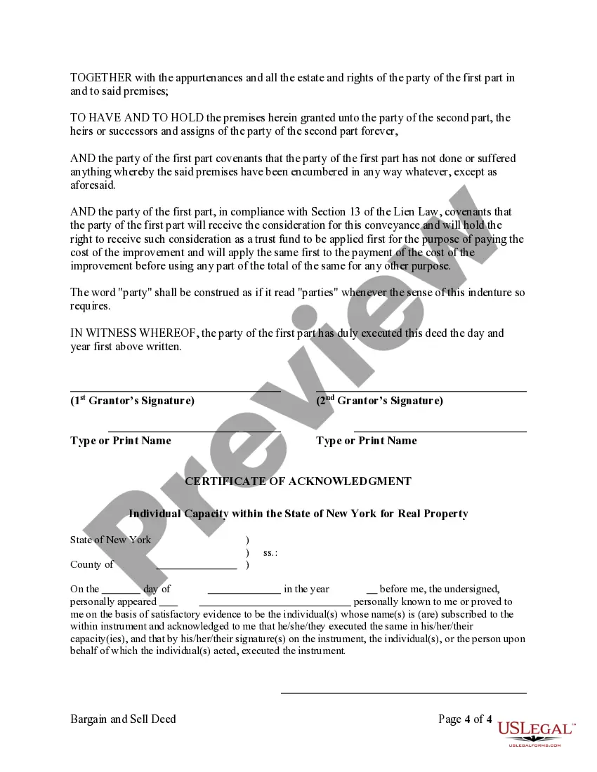 Preview Bargain and Sale Deed with Covenant Against Grantors Acts - Husband and Wife to Trust