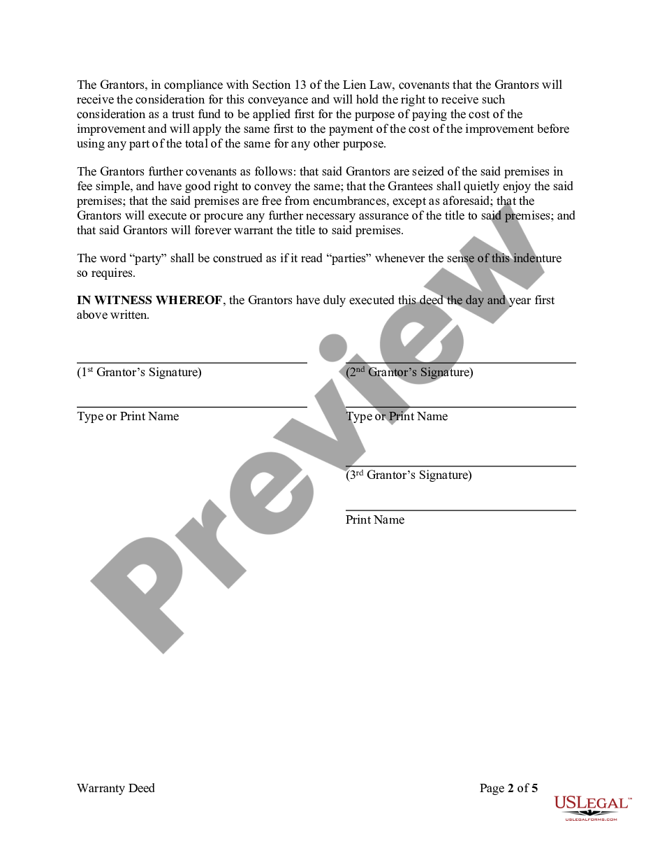page 3 Warranty Deed - Three Individuals to Husband and Wife preview