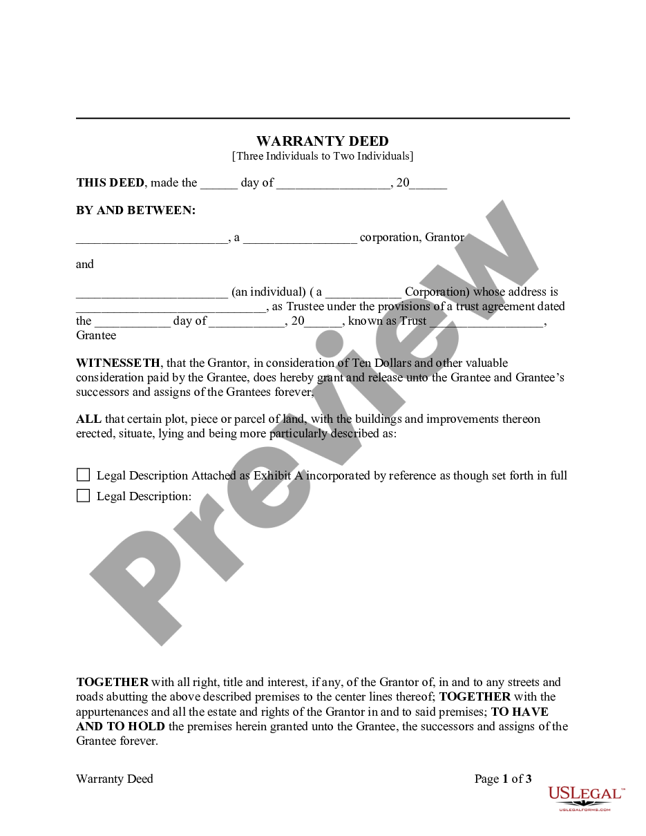 page 2 Warranty Deed - Corporation to Trust preview
