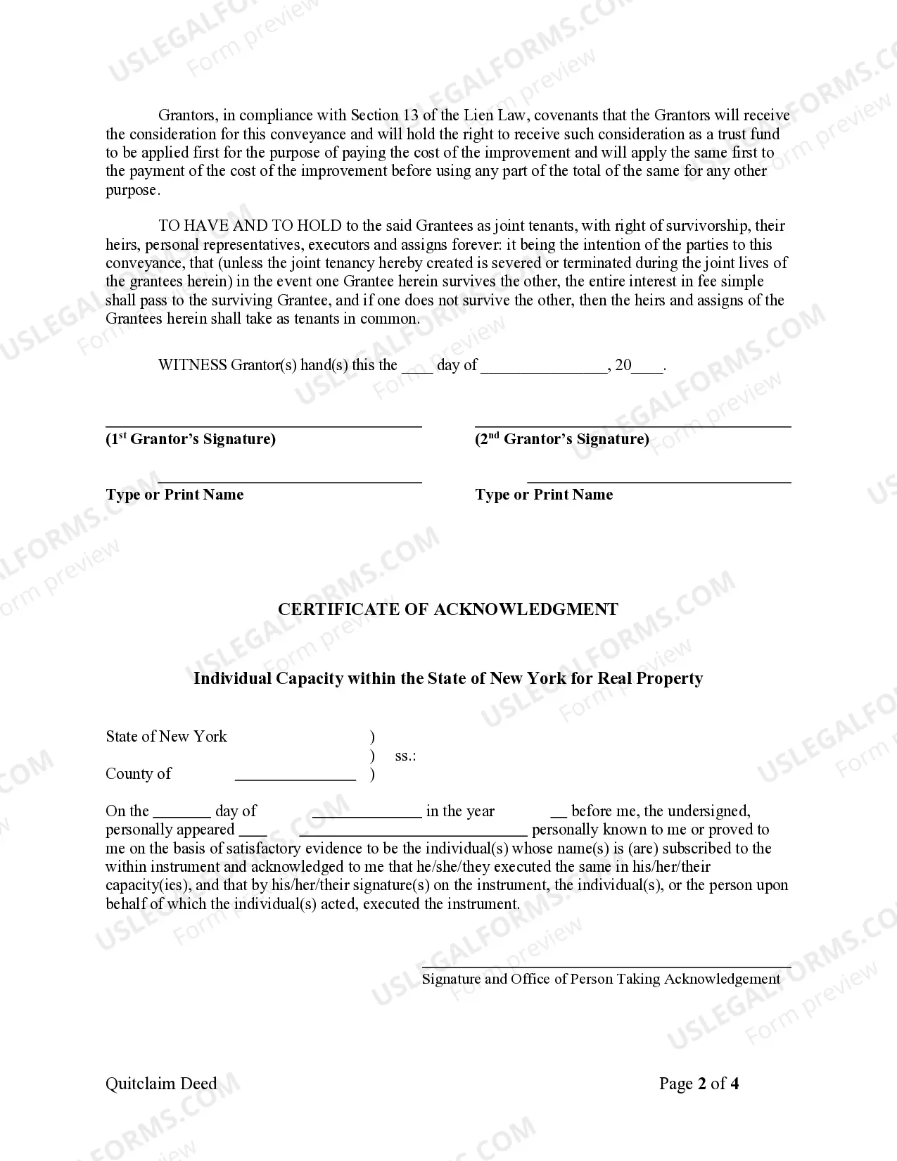 Preview Quitclaim Deed by Two Individuals to Husband and Wife