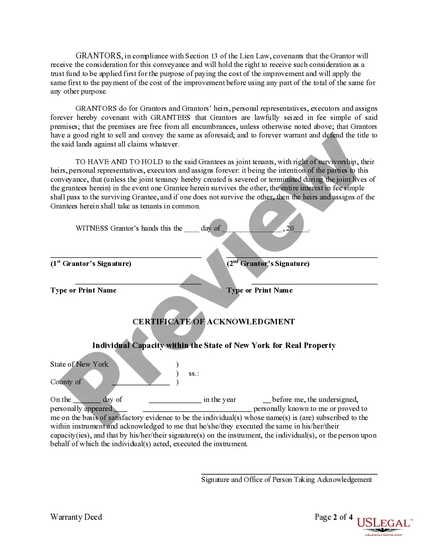 Preview Warranty Deed from two Individuals to Husband and Wife