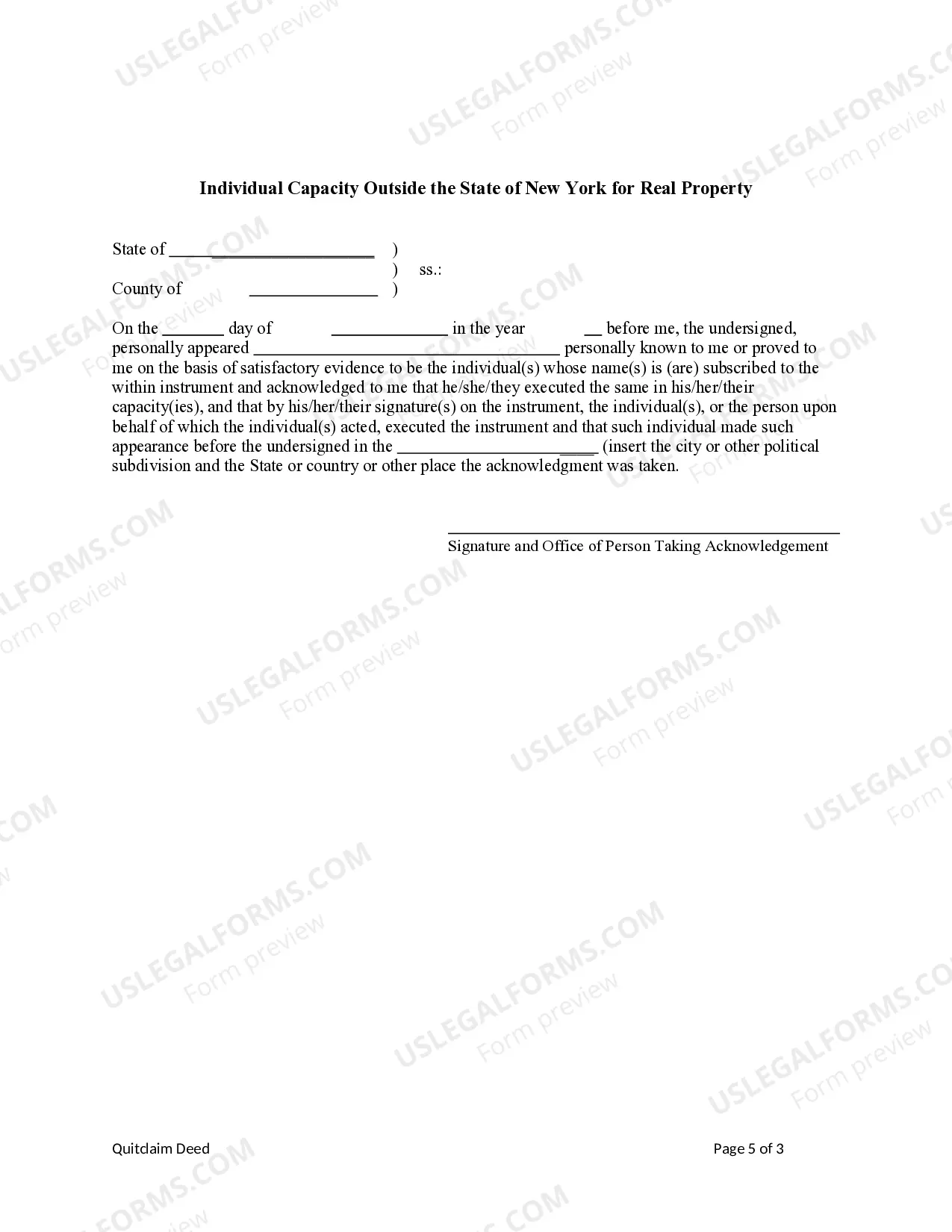 Preview Quitclaim Deed - Trust to a Trust