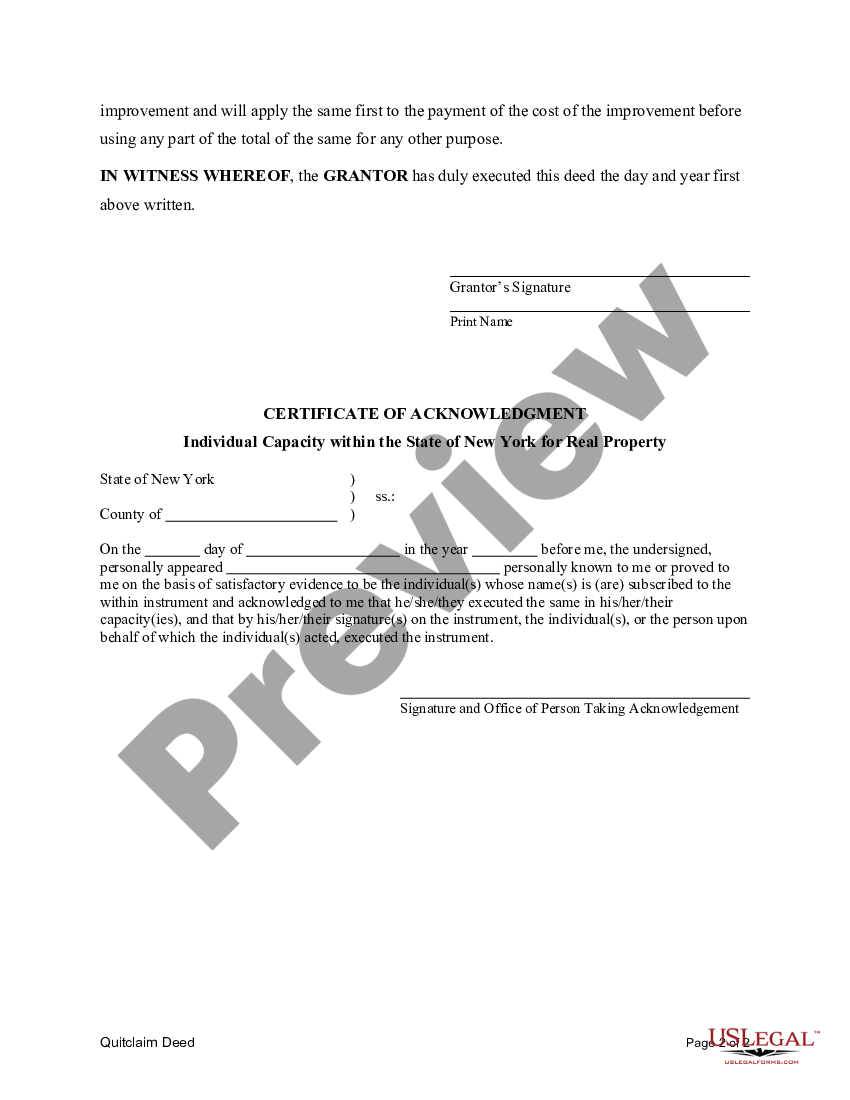 New York Quitclaim Deed Individual To Three Individuals Quitclaim Deed Form Us Legal Forms 7920