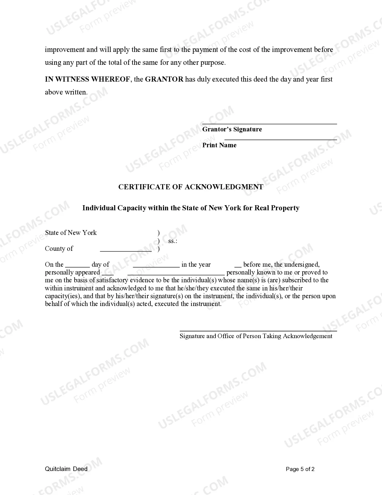 Preview Quitclaim Deed - Individual to Three Individuals