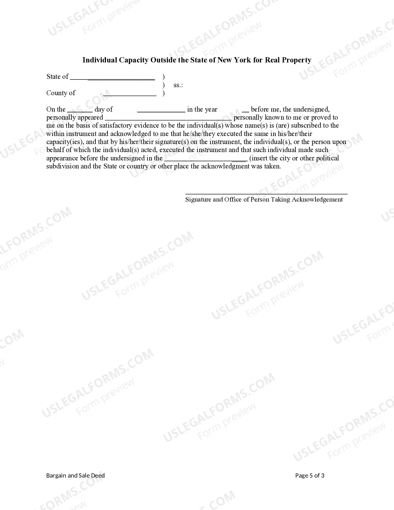 Preview Bargain and Sale Deed with Covenant Against Grantors Acts - Individual to LLC