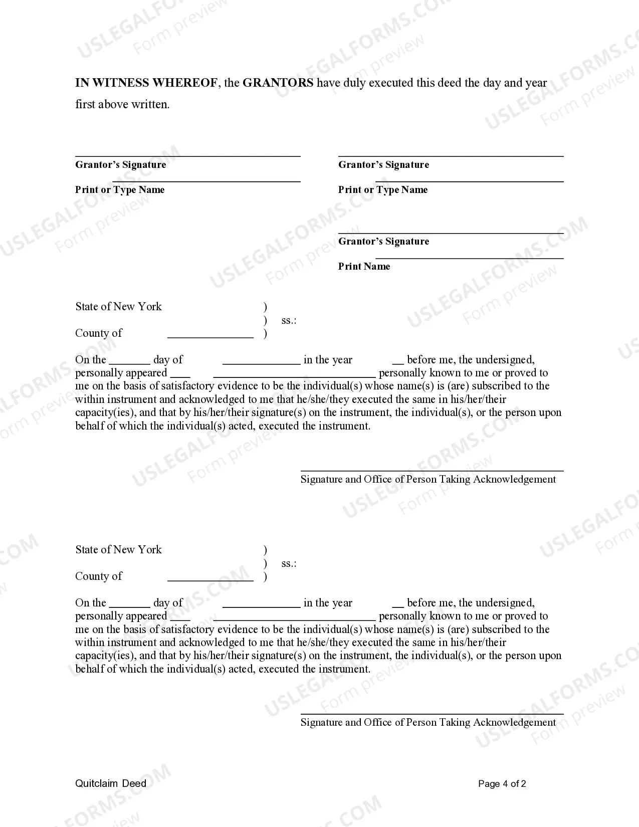 Preview Quitclaim Deed from Three Individuals to a Limited Liability Company