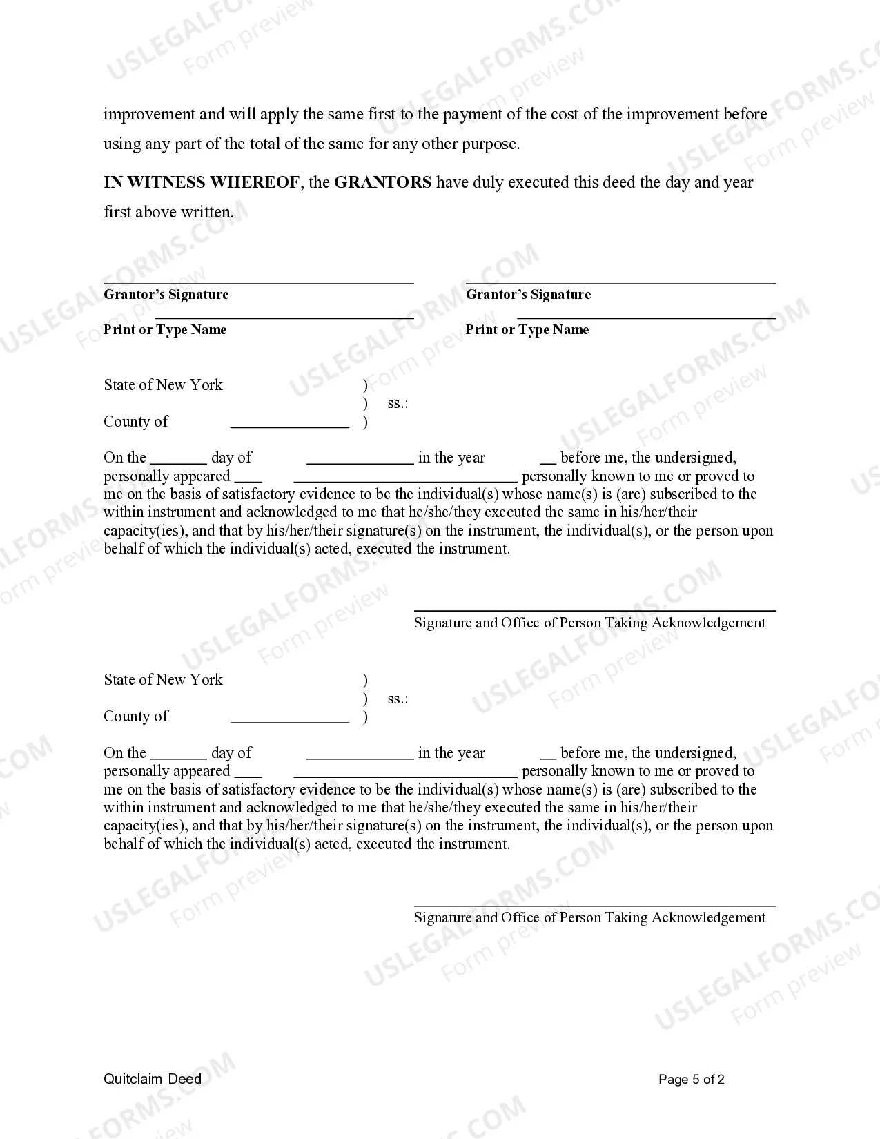 Preview Quitclaim Deed from Husband and Wife / Two Individuals to Three Individuals