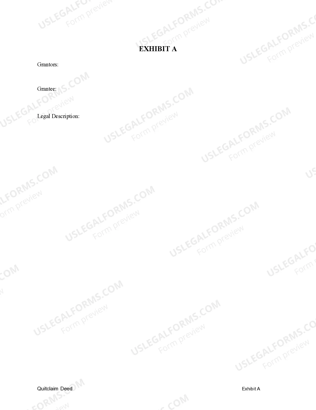Preview Quitclaim Deed from Husband and Wife / Two Individuals to Three Individuals