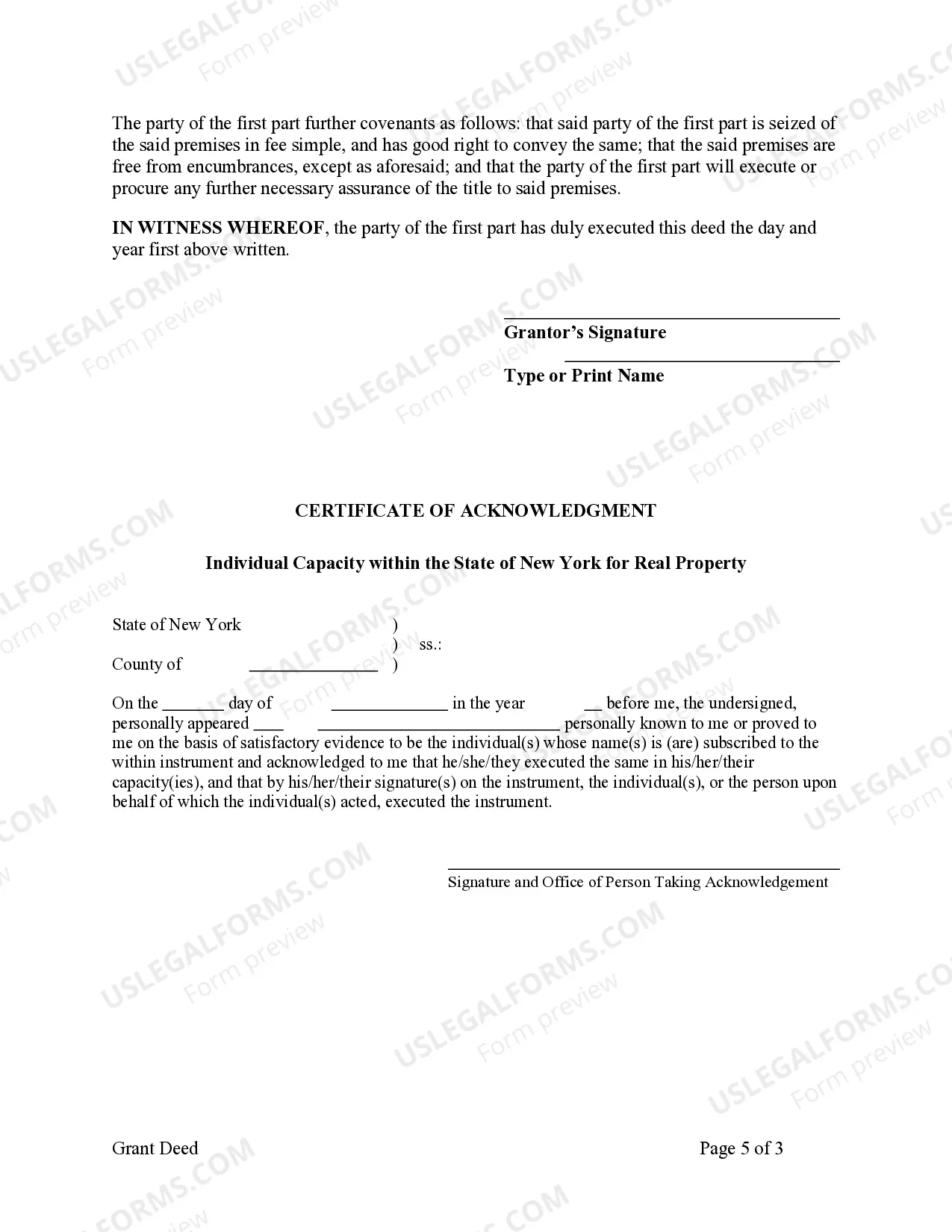 Preview Grant Deed from an Individual to Two Individuals or Husband and Wife