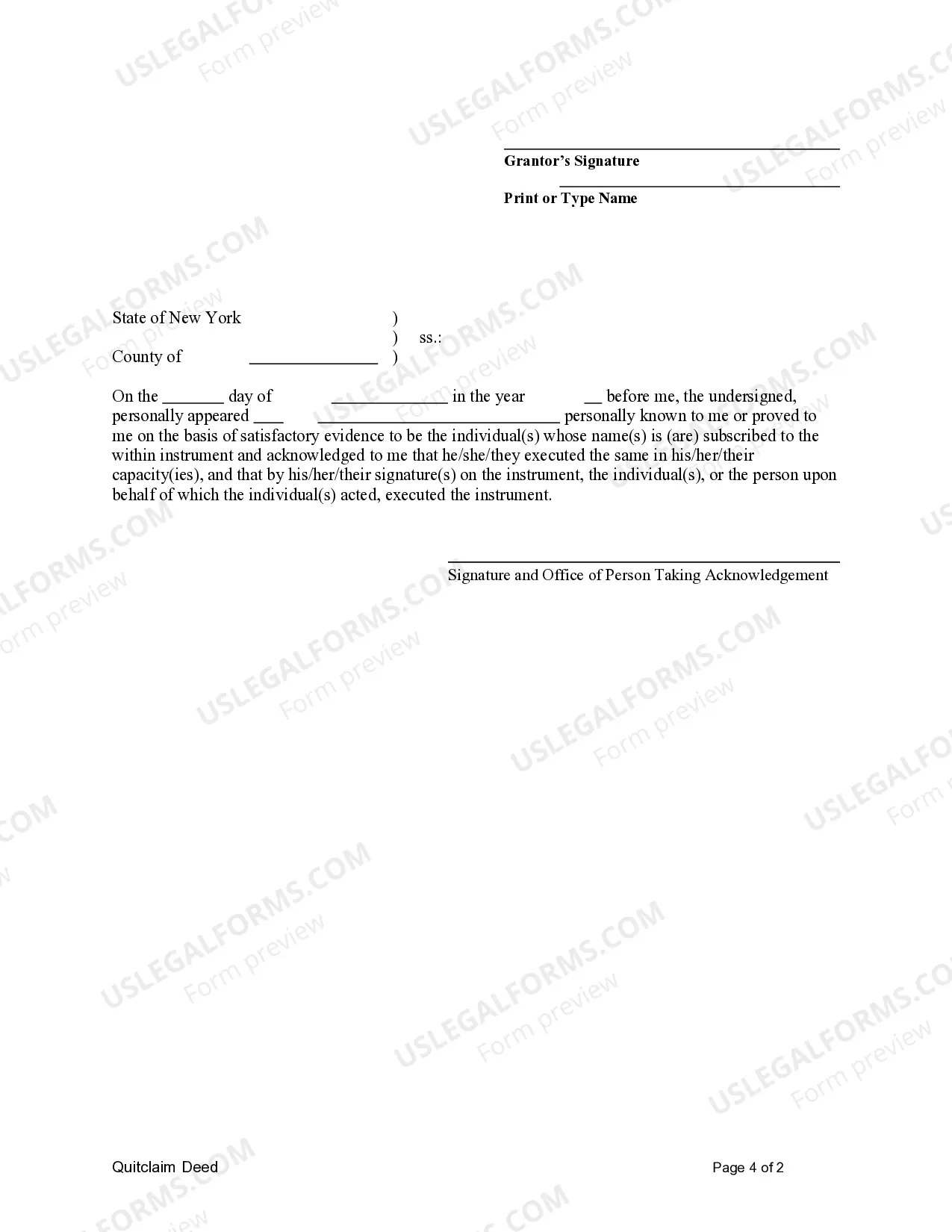 Preview Quitclaim Deed from an Individual to a Non-Profit Corporation