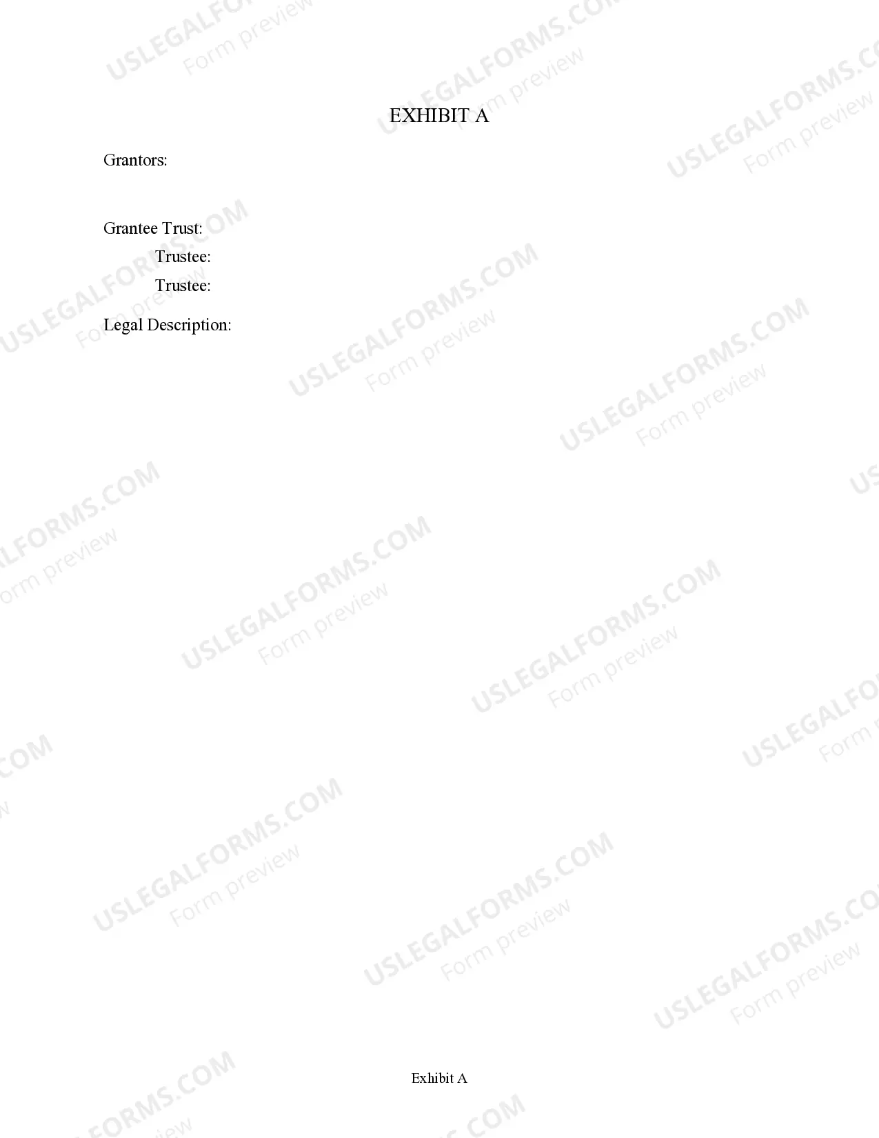 Preview Grant Deed from two Individuals, or Husband and Wife, to Trust