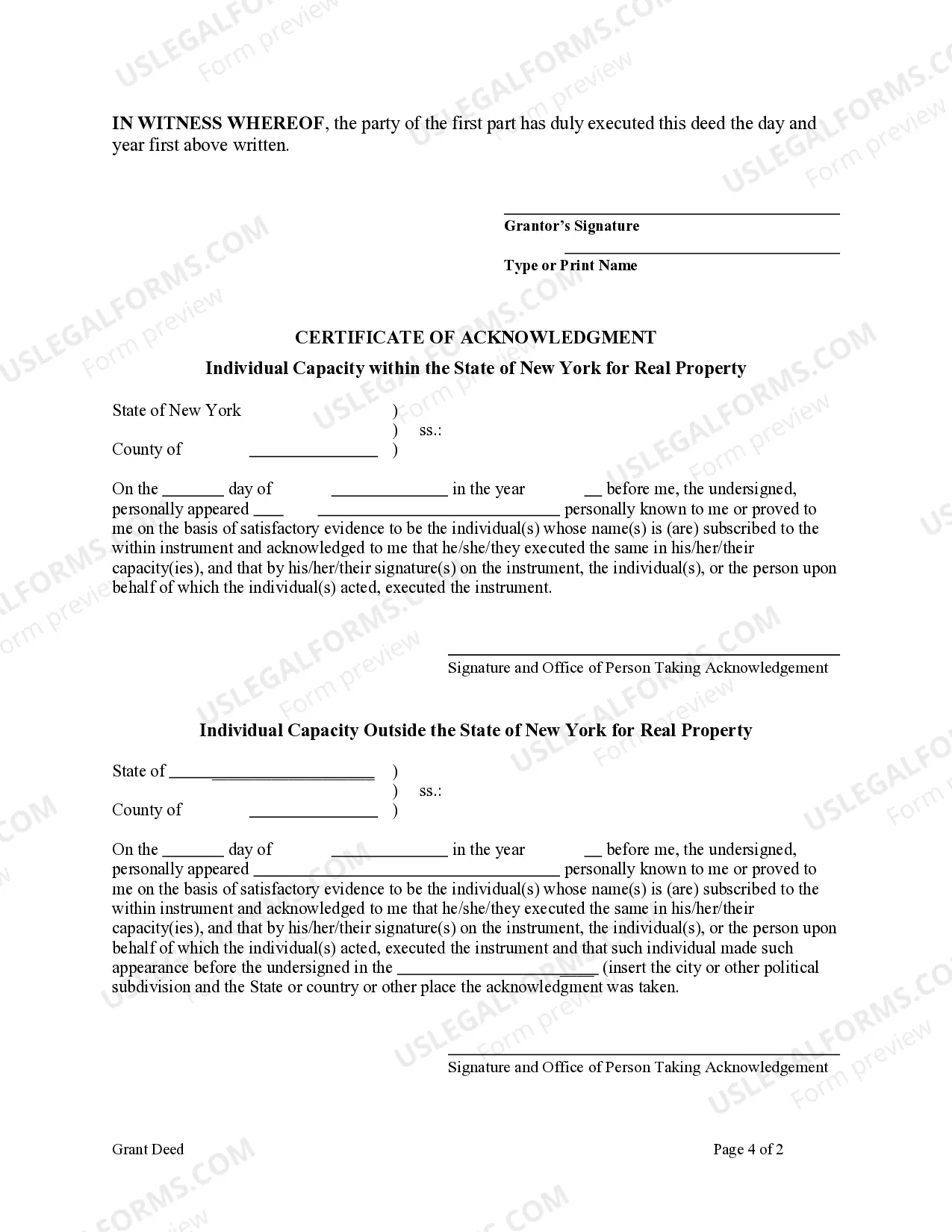 Preview Grant Deed from Individual to Individual
