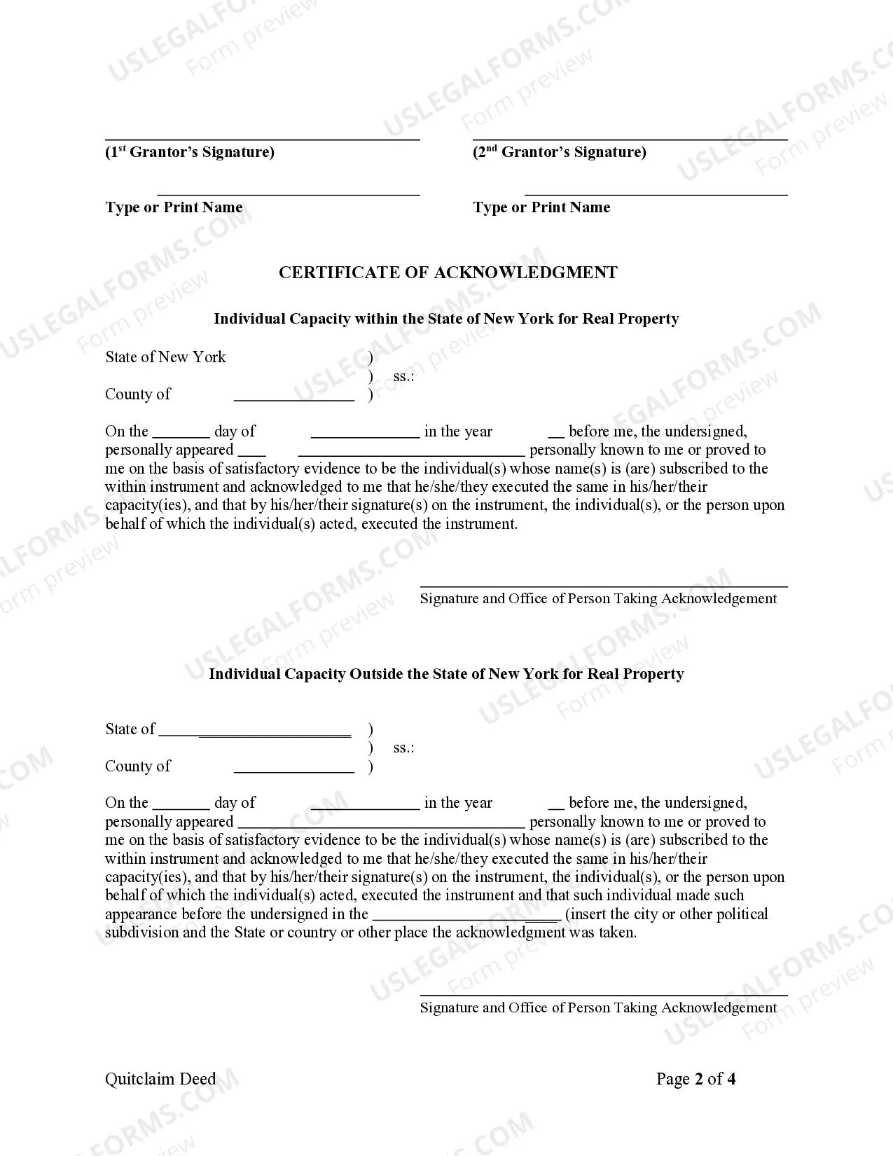Preview Quitclaim Deed by Two Individuals to Corporation