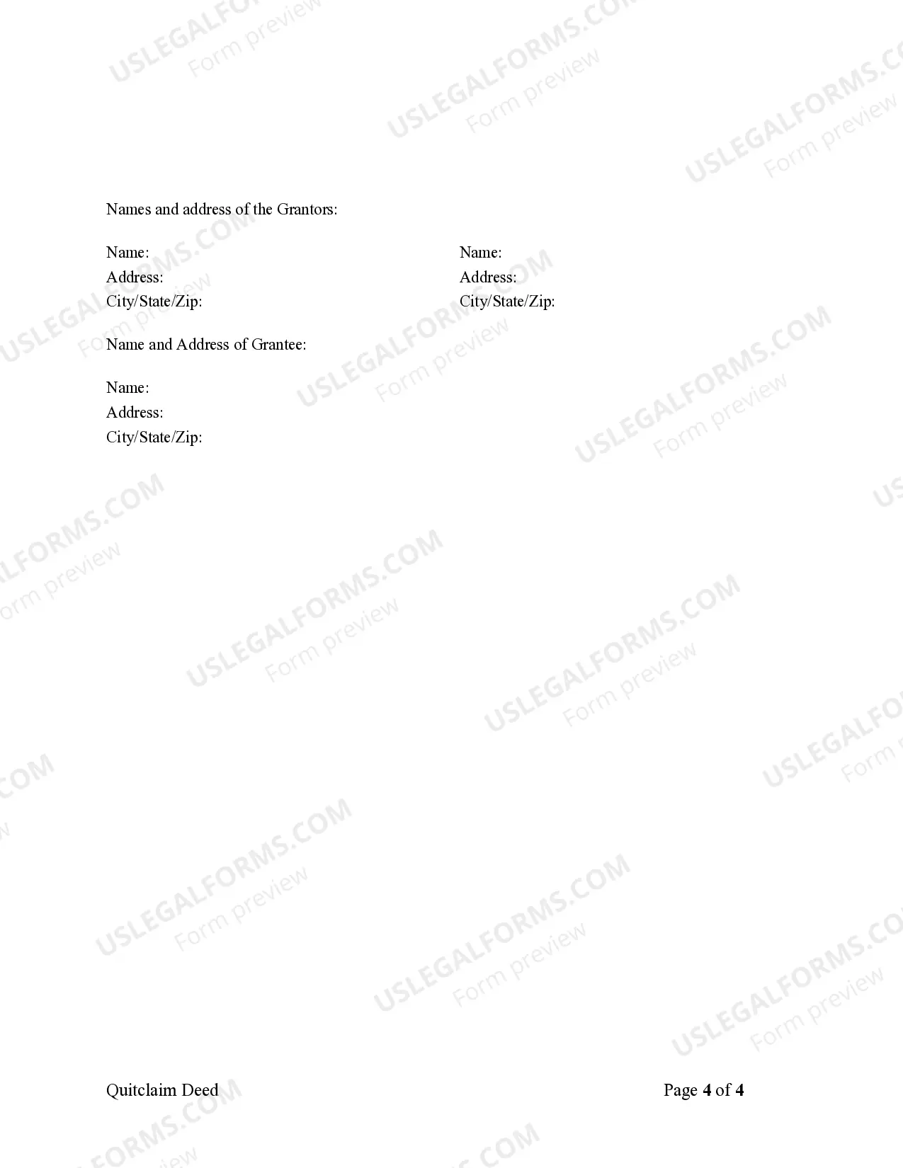 Preview Quitclaim Deed by Two Individuals to Corporation