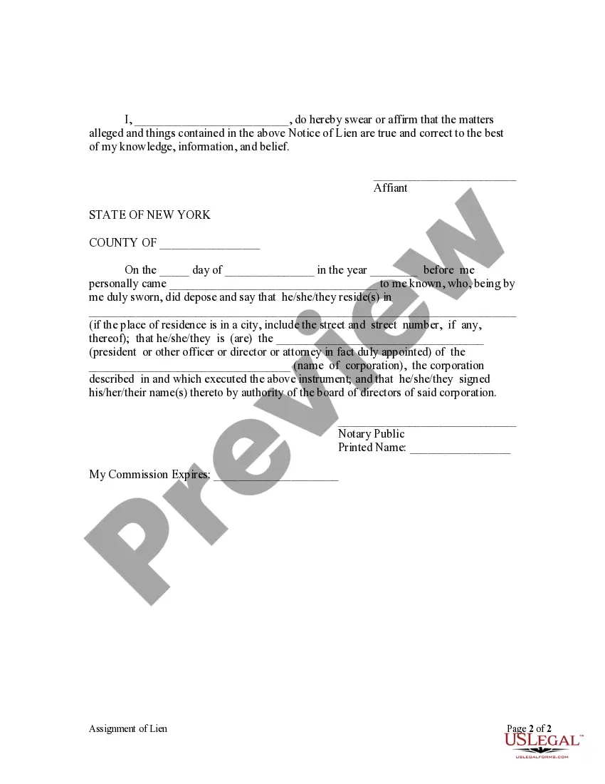 Get Assignment of Lien by Corporation Preview Assignment of Lien by Corporation