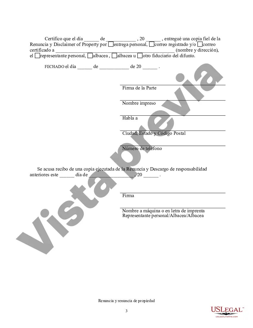 Preview Renuncia y Deslinde de Bienes recibidos por Sucesión Intestada