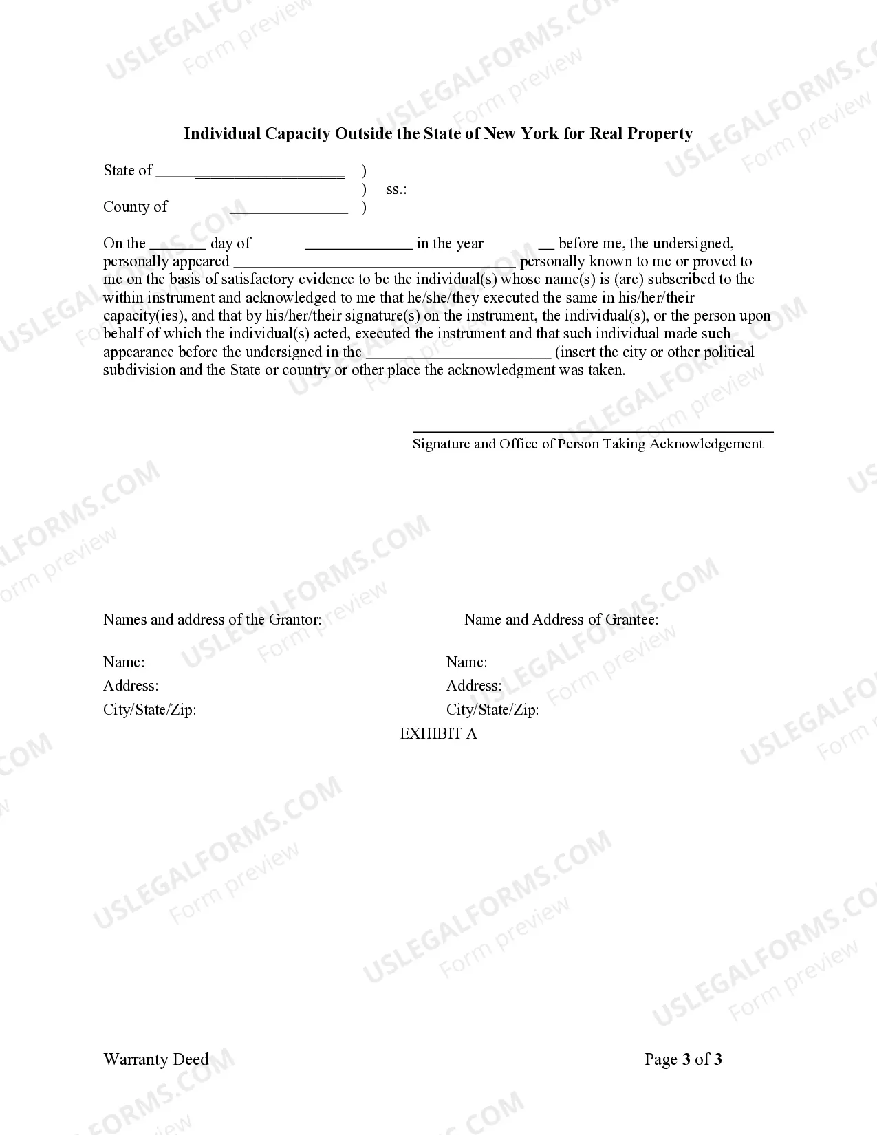 Preview Warranty Deed from Individual to Corporation