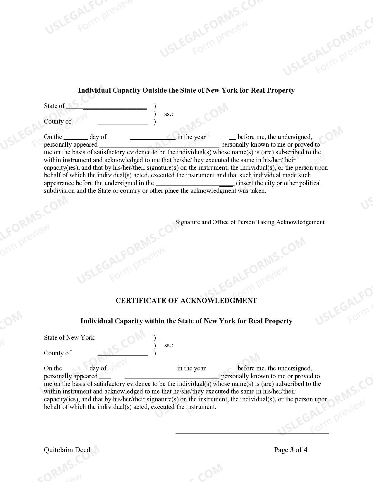 Preview Quitclaim Deed from Husband and Wife to LLC