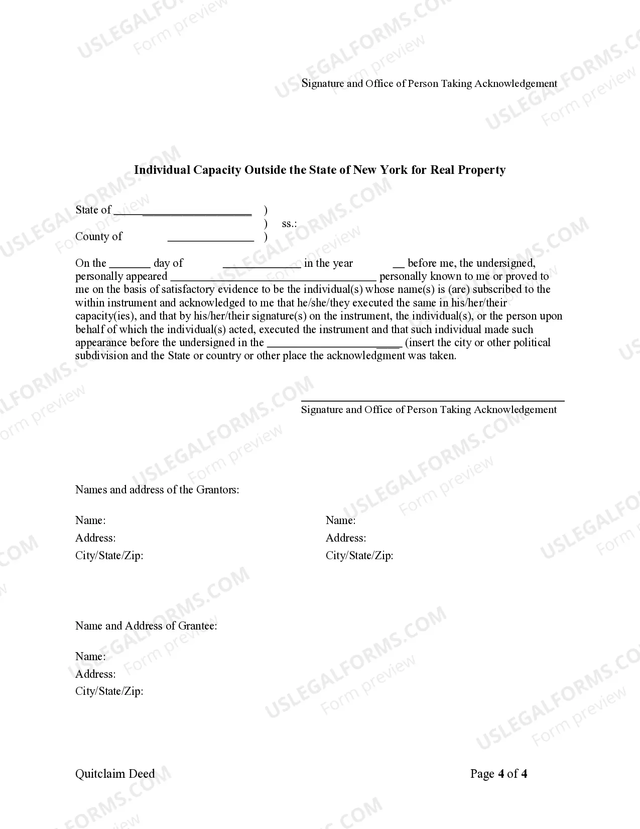 Preview Quitclaim Deed from Husband and Wife to LLC