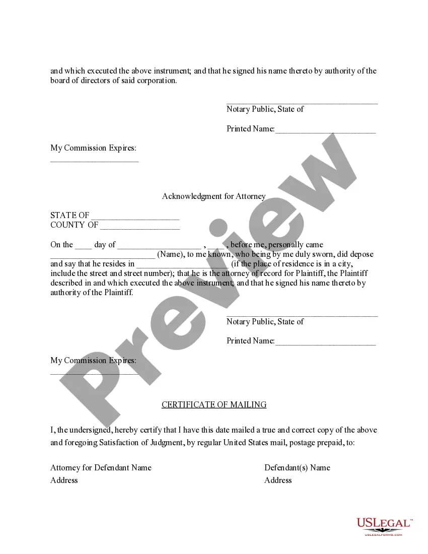 Get New York Satisfaction of Judgment Preview New York Satisfaction of Judgment