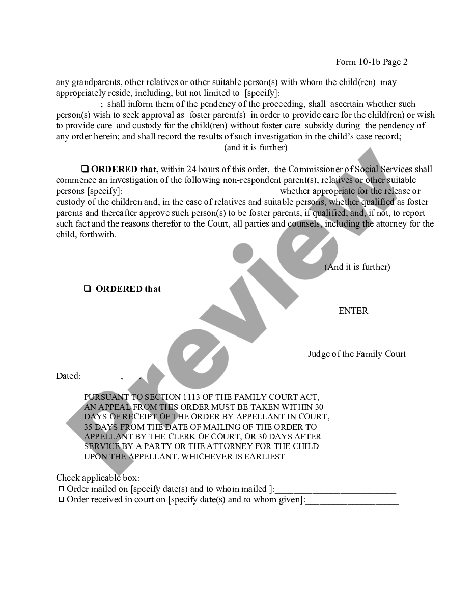 form Child Protective - Order of Investigation preview