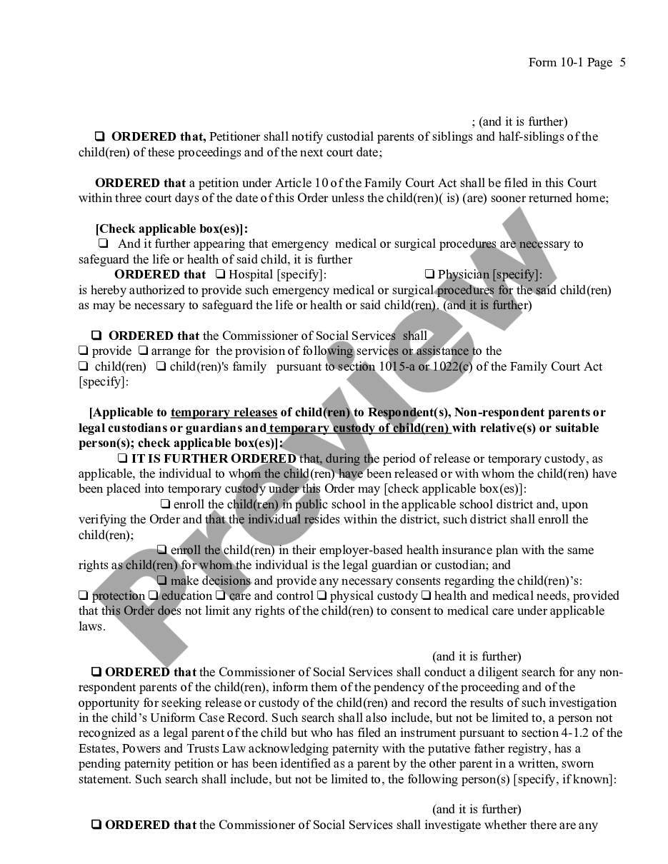 page 4 Child Protective - Order - Directing Temporary Removal of Child Before Petition Filed preview
