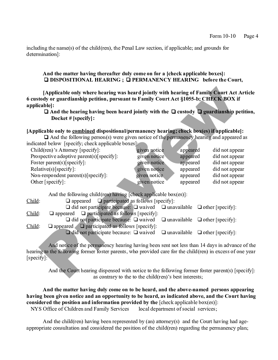 page 3 Child Protective - Order of Fact-Finding and Disposition and Permanency Hearing preview