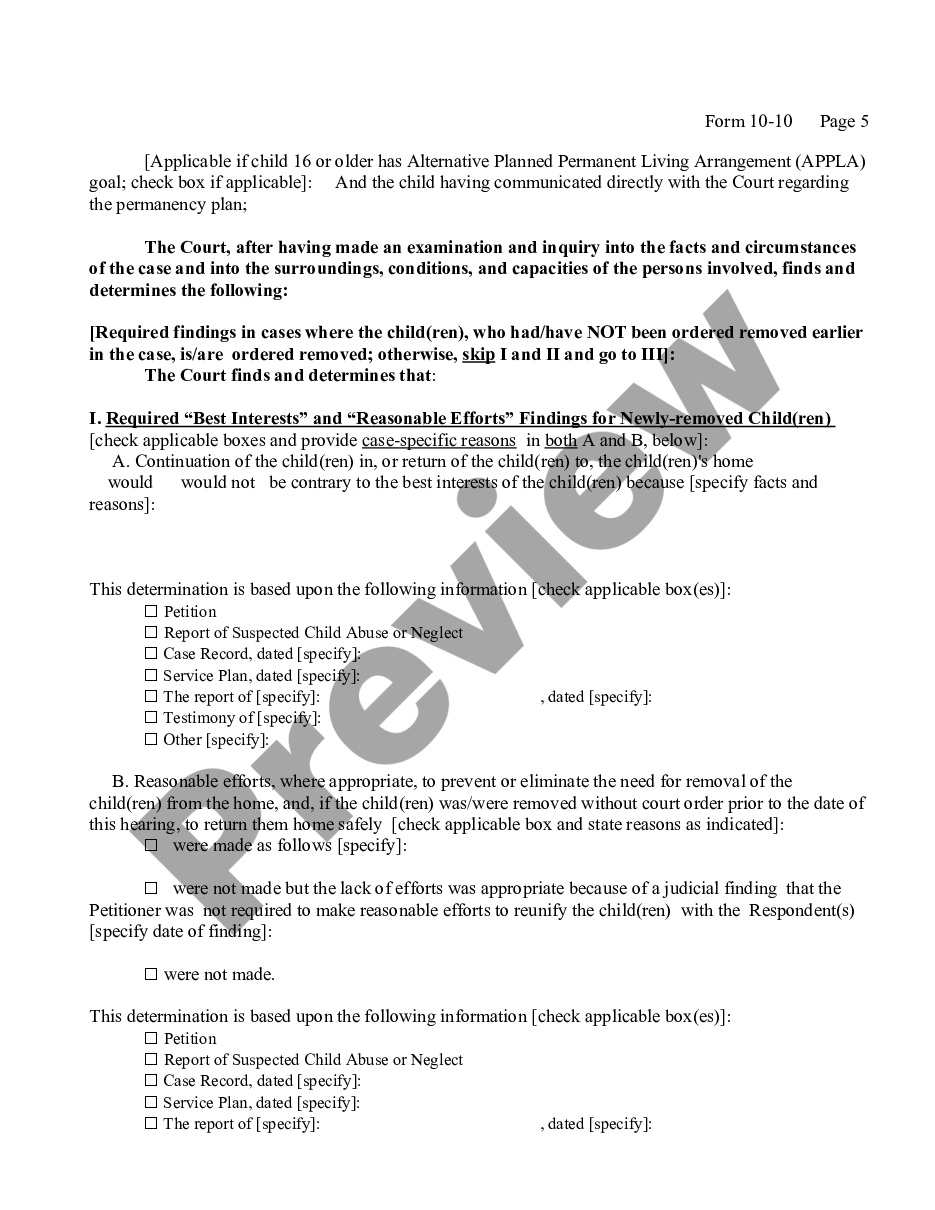 page 4 Child Protective - Order of Fact-Finding and Disposition and Permanency Hearing preview