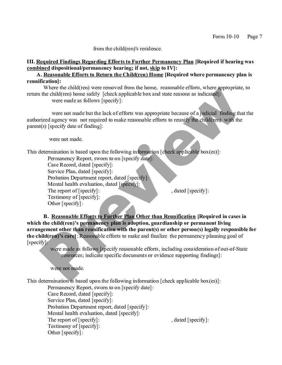 page 6 Child Protective - Order of Fact-Finding and Disposition and Permanency Hearing preview