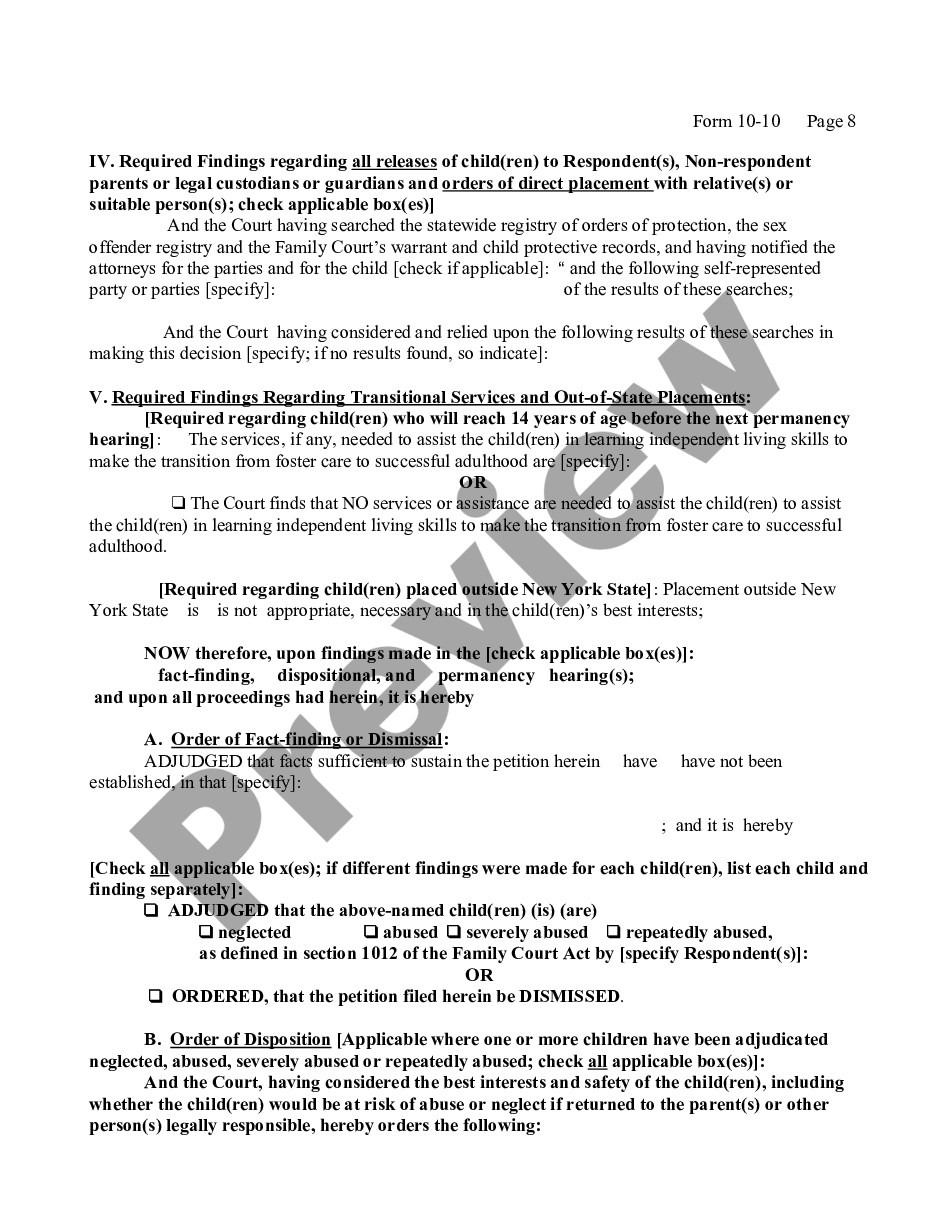 page 7 Child Protective - Order of Fact-Finding and Disposition and Permanency Hearing preview