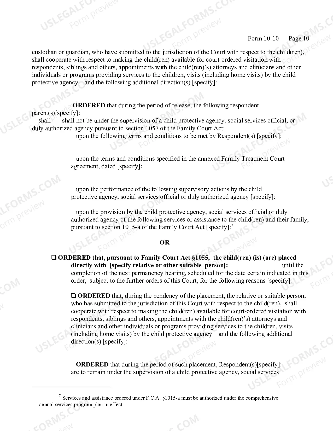 Preview Order of Fact Finding And Disposition And Permanency Hearing