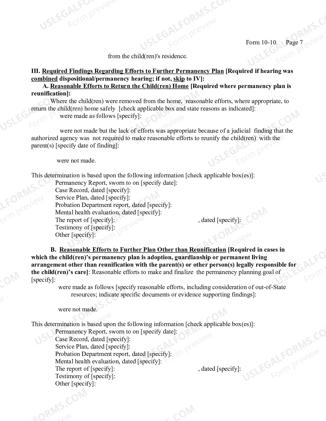 Preview Order of Fact Finding And Disposition And Permanency Hearing