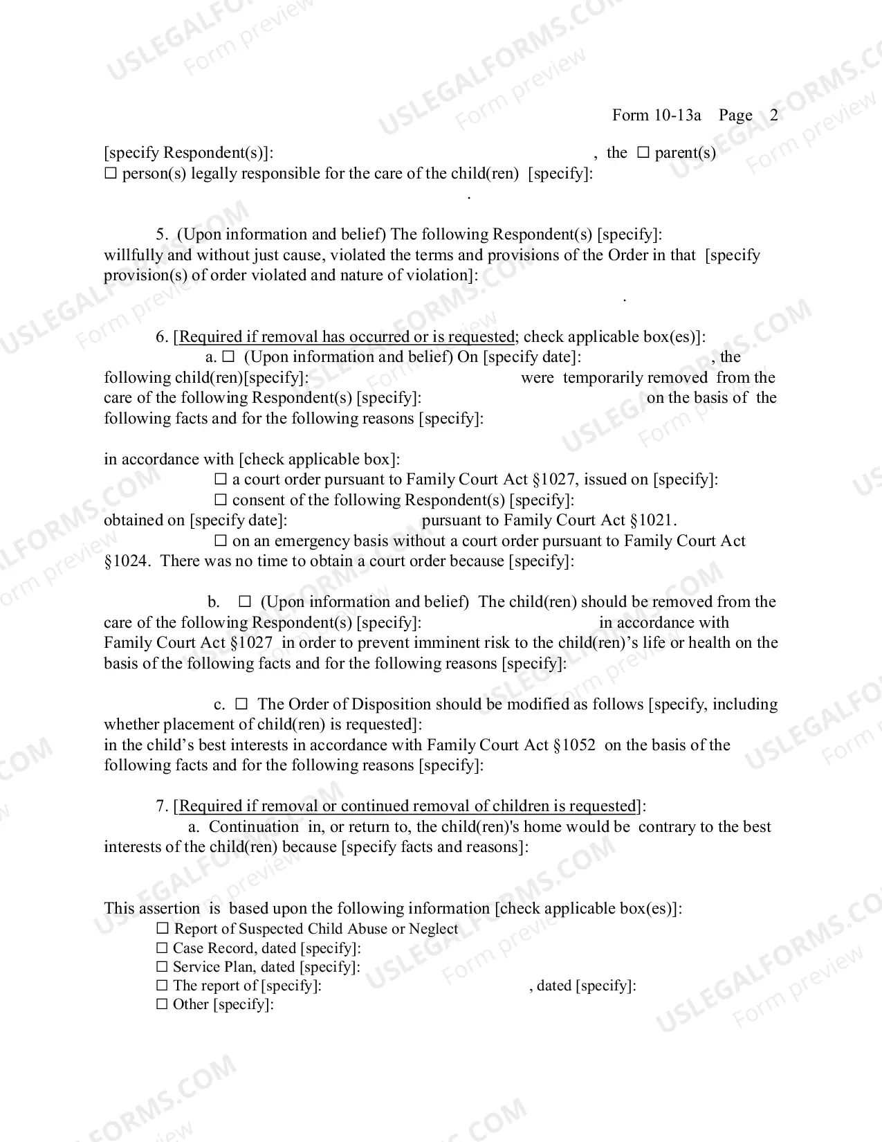 Preview Notice of Motion (Violation of Order of Disposition)