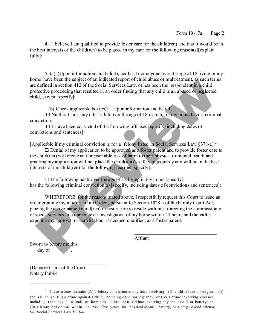 Nassau New York Affidavit In Support Of Motion For Order Approving ...