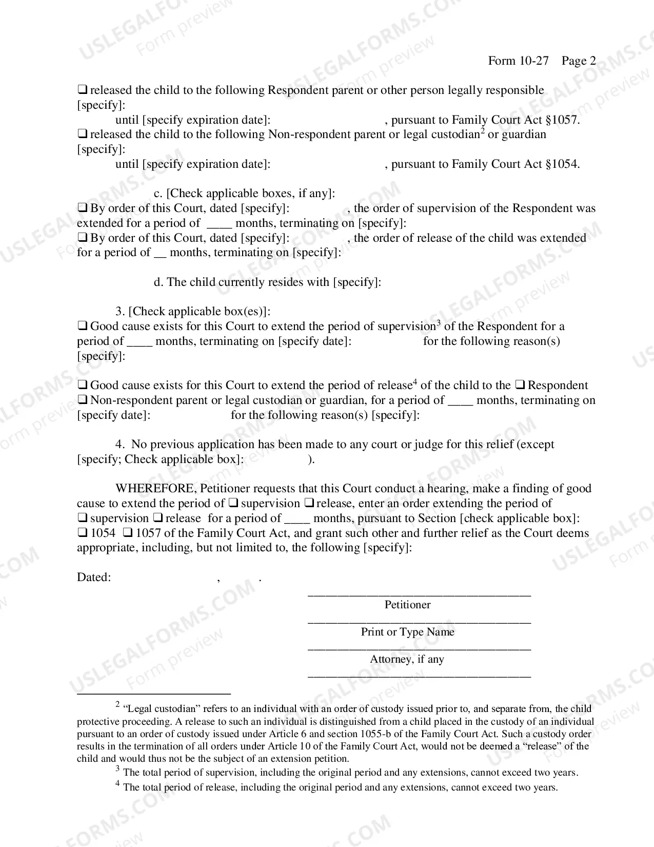 Preview Petition For Extension of Supervision