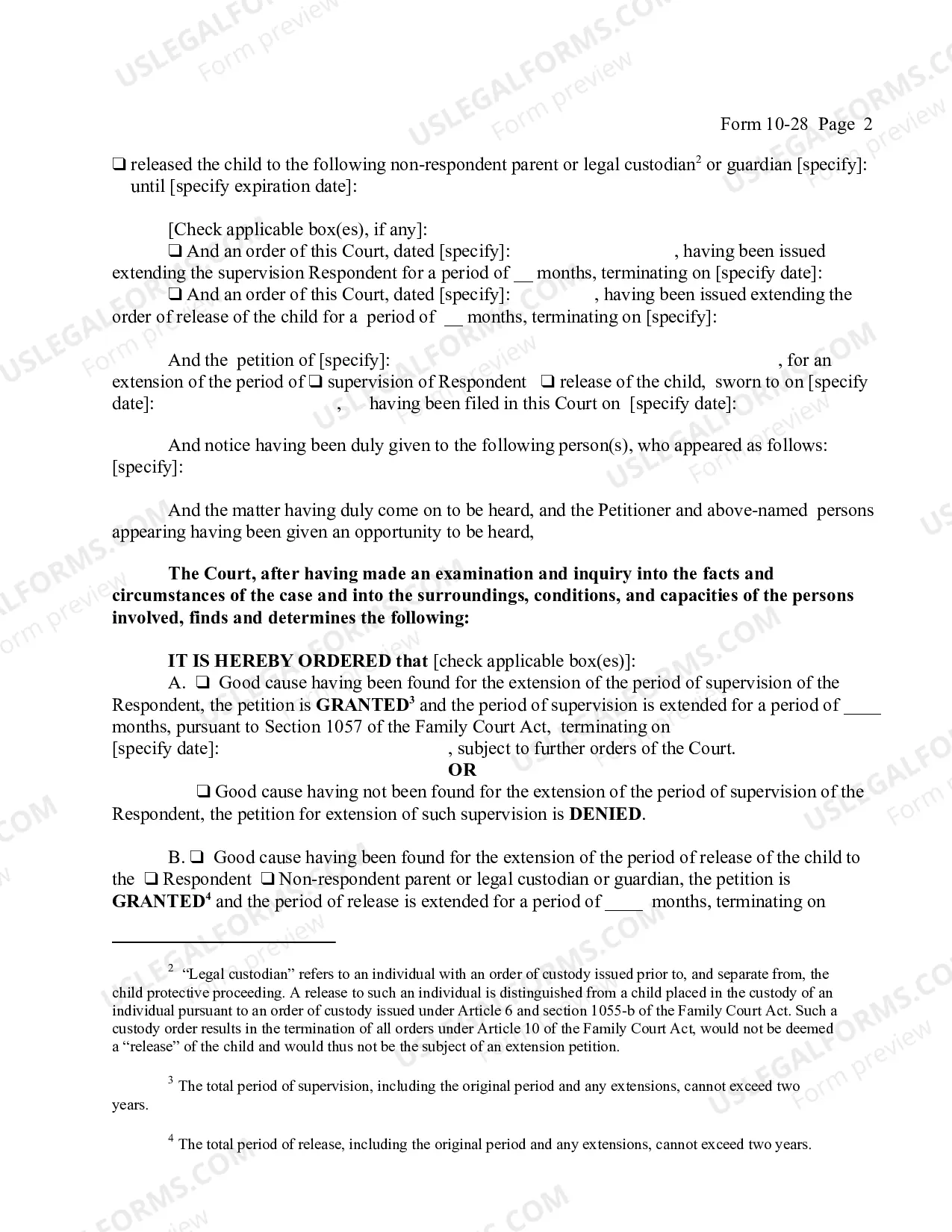 Preview Order Determining Petition For Extension of Supervision