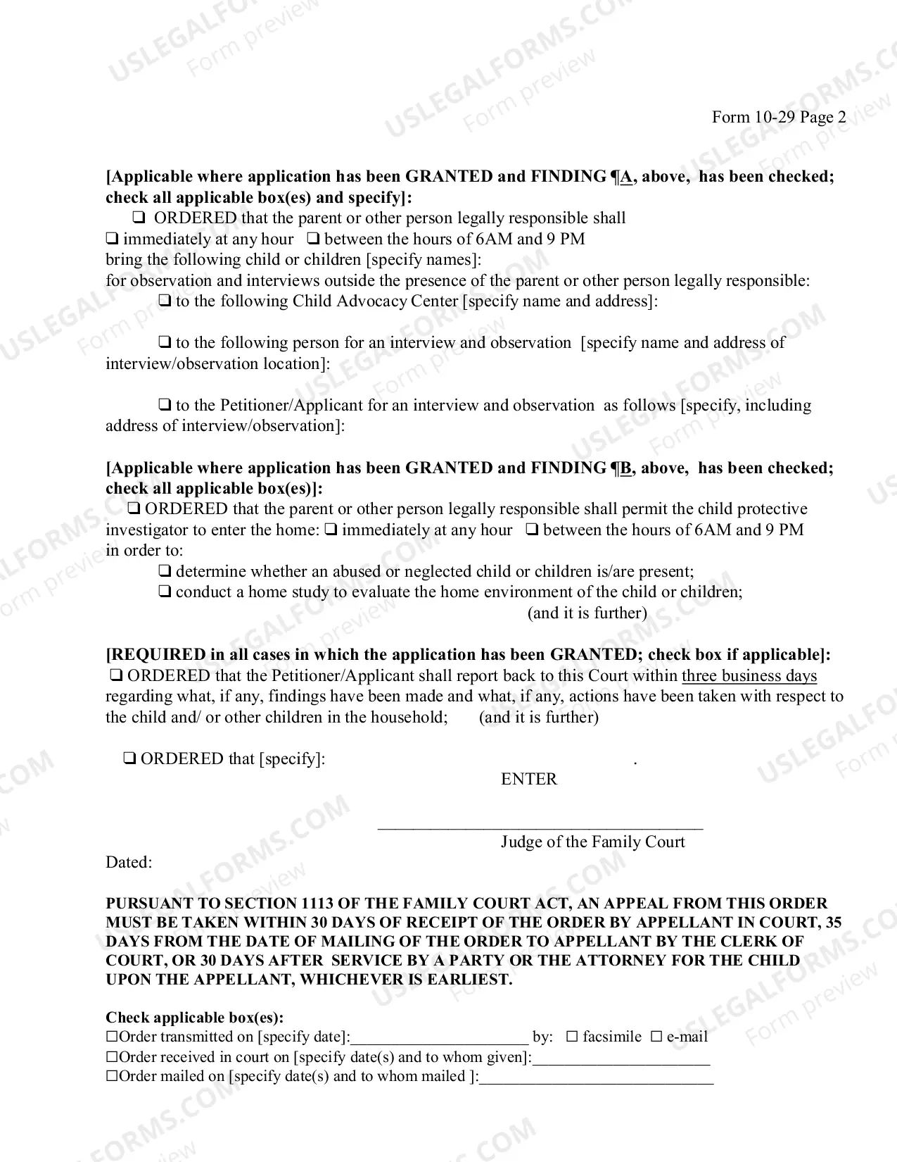 Preview Child Protective - Order on Off-Hours Application for Access to Children and / or Home - Before Petition Filed