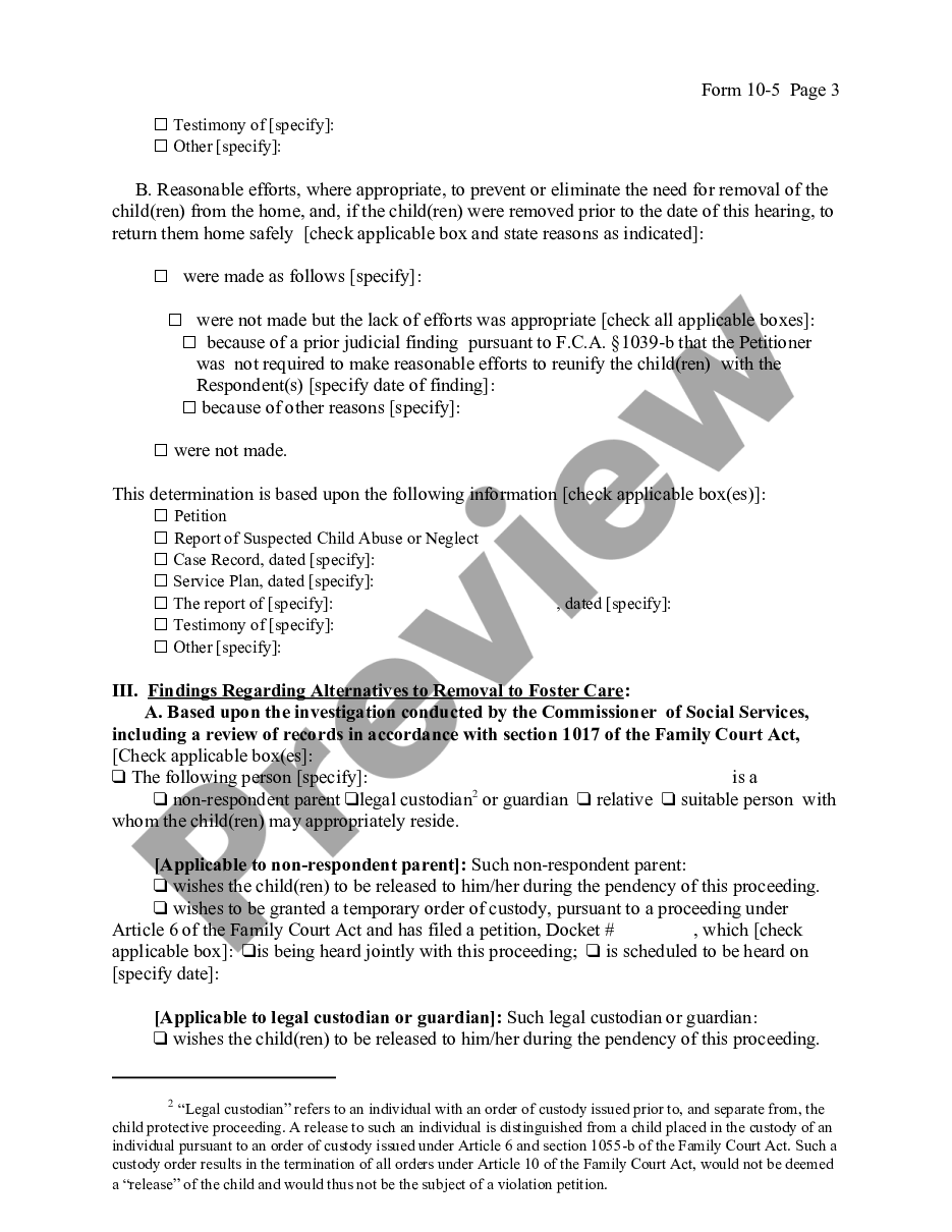 page 2 Child Protective - Order on Application for Return of Child Temporarily Removed from Home preview